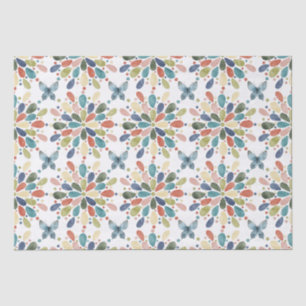 Papier Mousseline Papillons d'aquarelle et fleurs Abstraites
