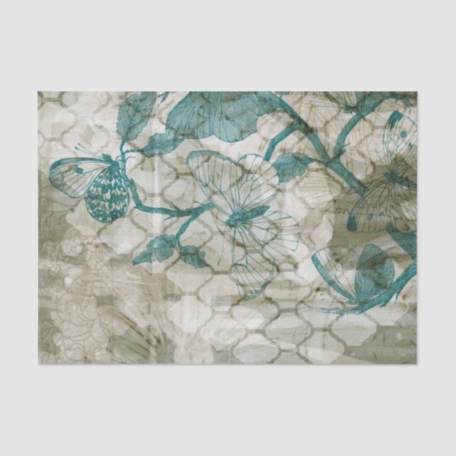 Papier Mousseline Papillons d'arabesque VI (Recto)