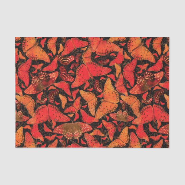 Papier Mousseline Papillons d'automne de Flutterby sur le noir (Recto)