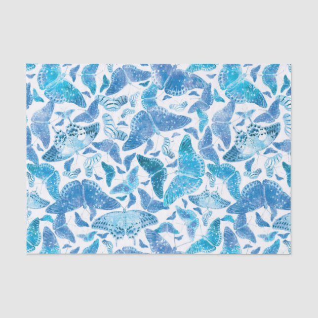Papier Mousseline Papillons de bleu d'hiver de Flutterby (Recto)