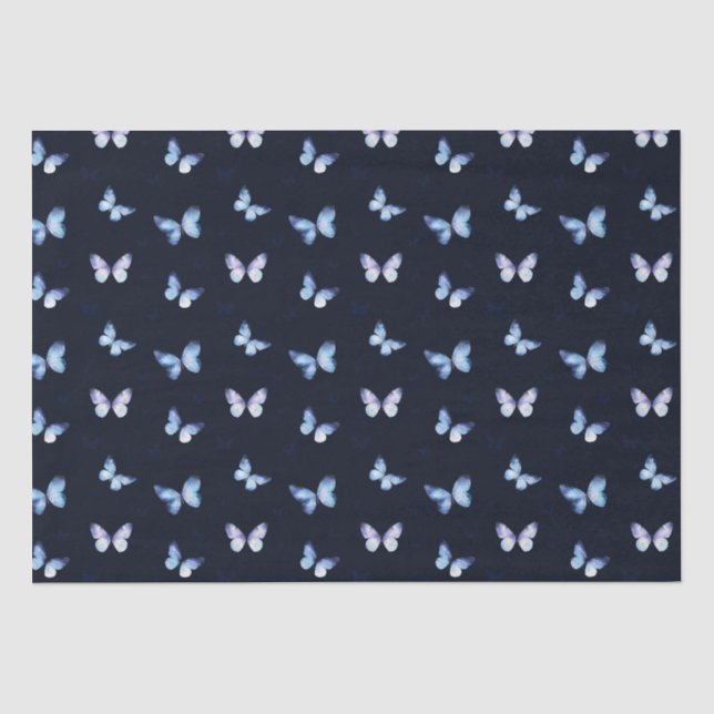 Papier Mousseline Papillons de galaxie d'Imaginaire bleu (Recto)