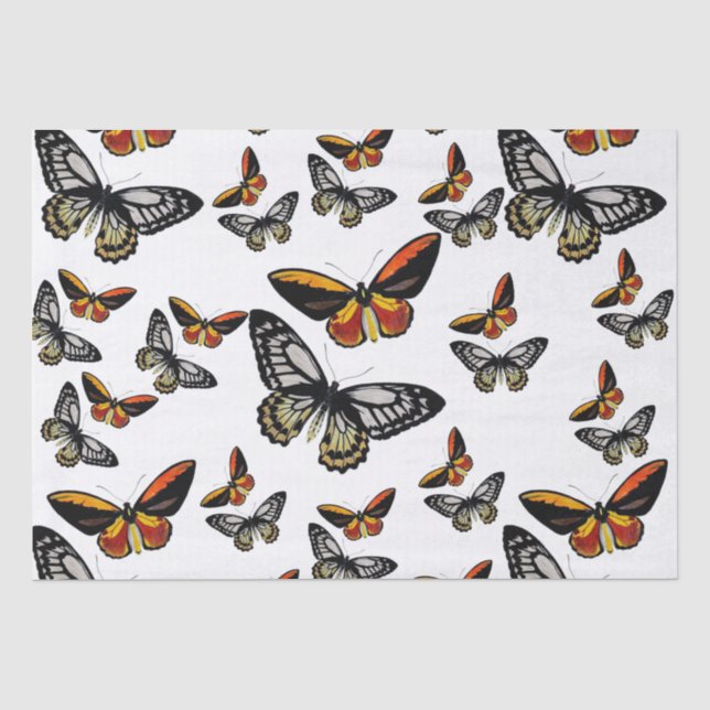 Papier Mousseline Papillons partout enveloppant du papier (Recto)