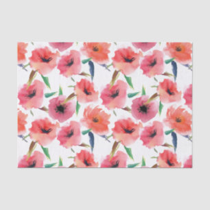 Papier Mousseline Papillons peints en rouge Aquarelle Florale