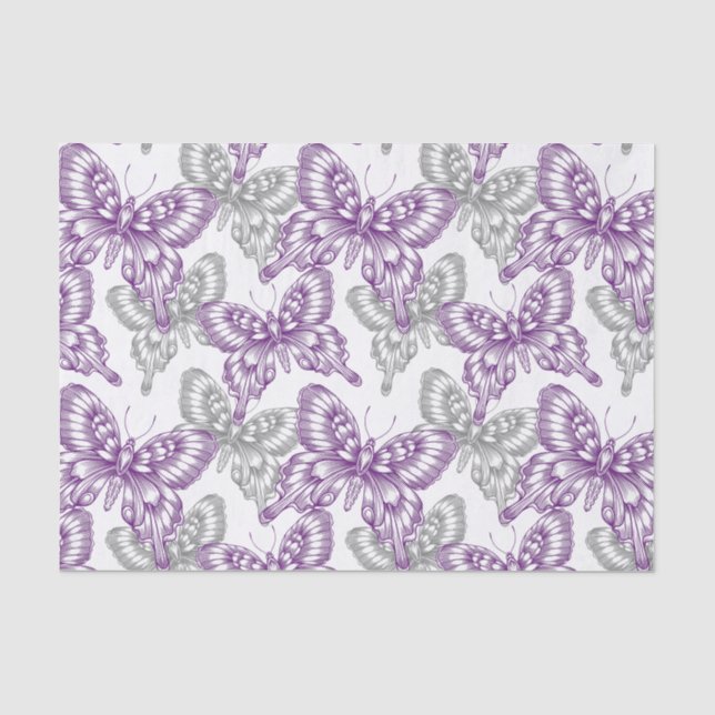 Papier Mousseline Papillons pourpres (Recto)