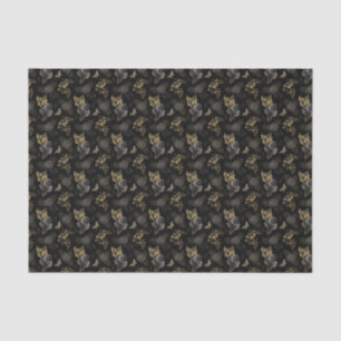 Papier Mousseline Papillons Rose Black & Gold Parties scintillant go