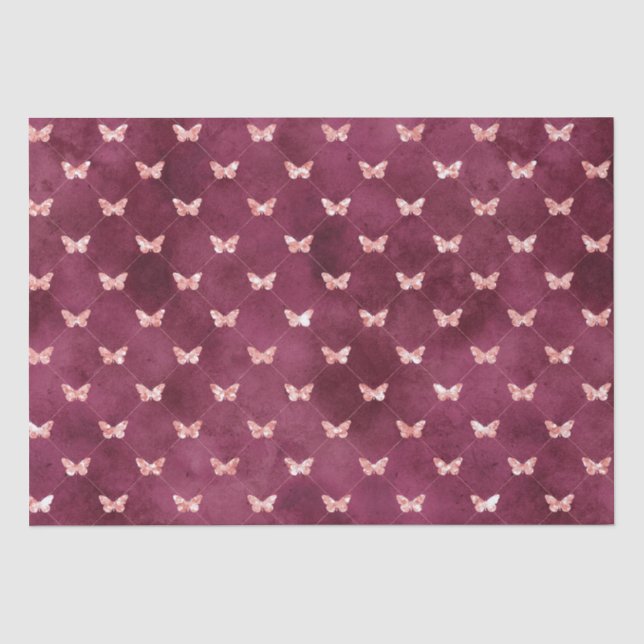 Papier Mousseline Papillons roses de Bourgogne (Recto)