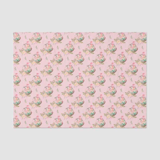 Papier Mousseline Pâques paniers sur Arrière - plan rose clair (Recto)