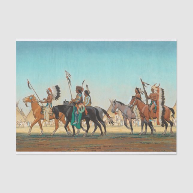 Papier Mousseline Parade des guerriers par Maynard Dixon (Recto)