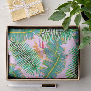 Papier Mousseline Paradis de palmier rose