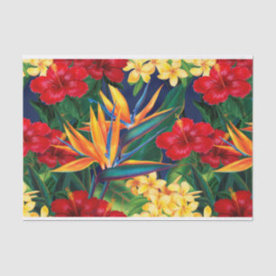 Papier Mousseline Paradis tropical Floral hawaïen