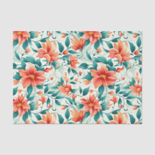 Papier Mousseline Paradis tropical Vert floral Imprimer