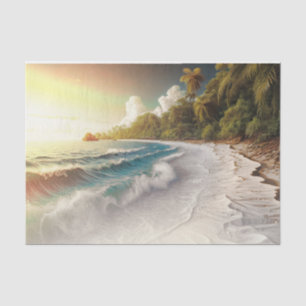 Papier Mousseline Paradise Beach Sunset Mariage côtier
