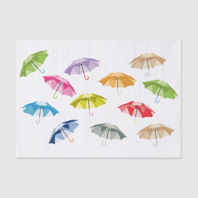 Papier Mousseline Parapluies printanières (Recto)