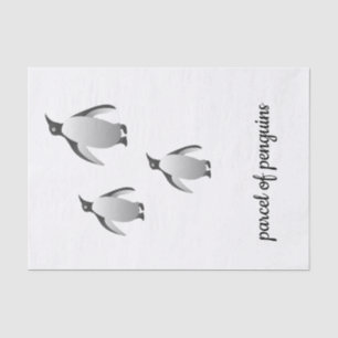 Papier Mousseline Parcelle de pingouins en noir et blanc 