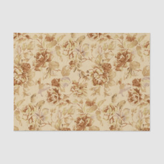 Papier Mousseline Parchemin brûlé vieux par motif de fleurs de cru