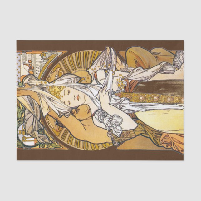 Papier Mousseline Paris 1900, Alphonse Mucha (Recto)