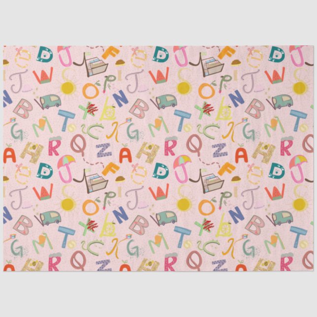 Papier Mousseline Partie Alphabet (Recto)