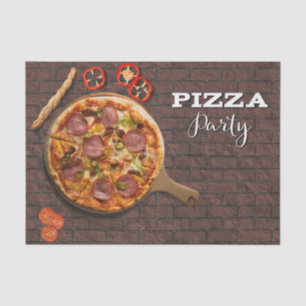 Papier Mousseline Partie de tarte de pizza sur la brique