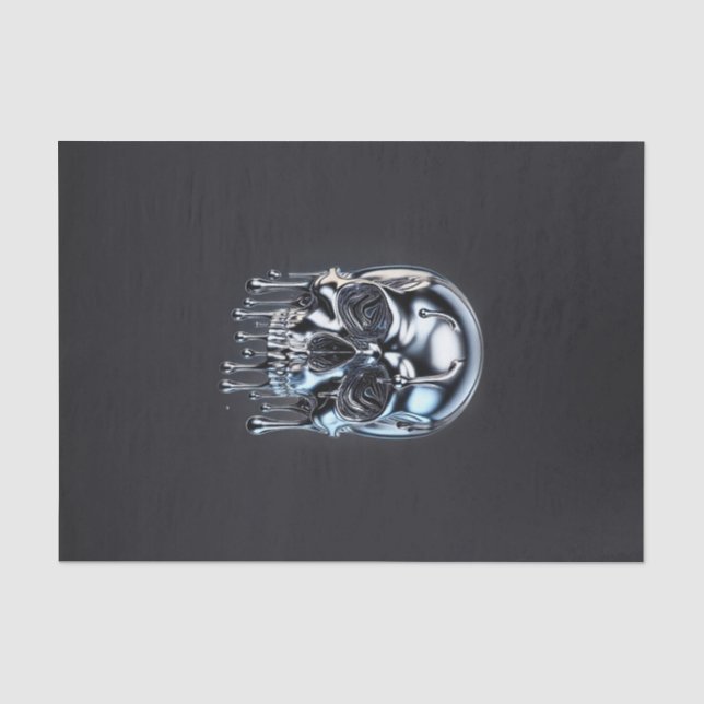 Papier Mousseline Partie Halloween Chrome Liquide Silver Driver Crân (Recto)