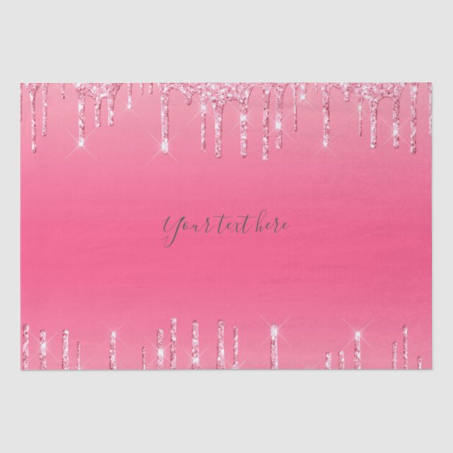 Papier Mousseline Parties scintillant à goutte rose personnalisée Fi (Recto)