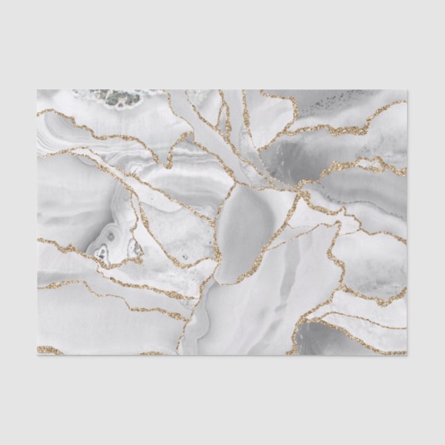Papier Mousseline parties scintillant blanche et or abstrait (Recto)