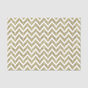 Papier Mousseline Parties scintillant blanche Ikat Chevron sur Arriè