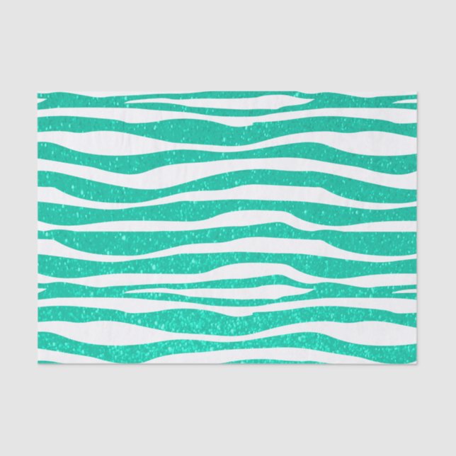 Papier Mousseline Parties scintillant bleue Turquoise douce Zebra Po (Recto)