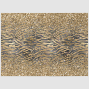 Papier Mousseline Parties scintillant brillante noire or Sparkle Zeb