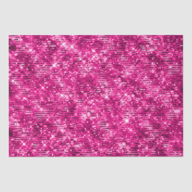 Papier Mousseline Parties scintillant brillante rose magenta élégant (Recto)