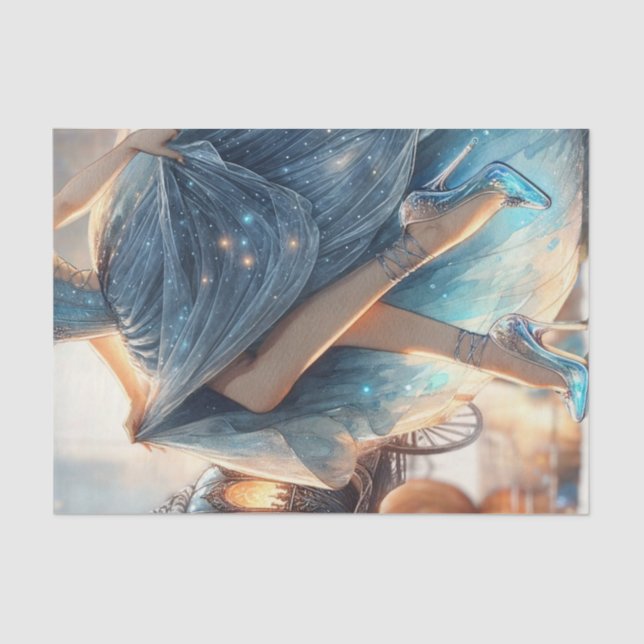 Papier Mousseline Parties scintillant Cendrillon & Chaussure en verr (Recto)