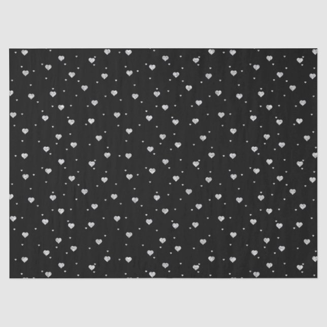 Papier Mousseline Parties scintillant d'argent mignonne Valentines C (Recto)