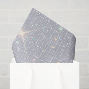 Papier Mousseline Parties scintillant d'argent Texture diamant blanc
