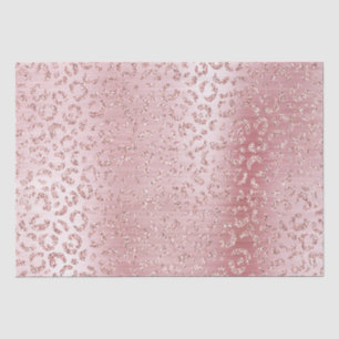 Papier Mousseline Parties scintillant de verre rose pâle Leopard
