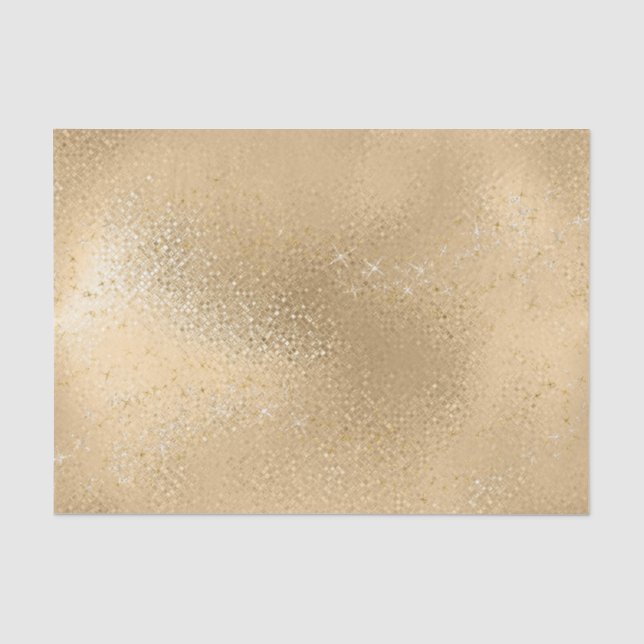 Papier Mousseline Parties scintillant d'or Étincelle étoile Glam Gir (Recto)