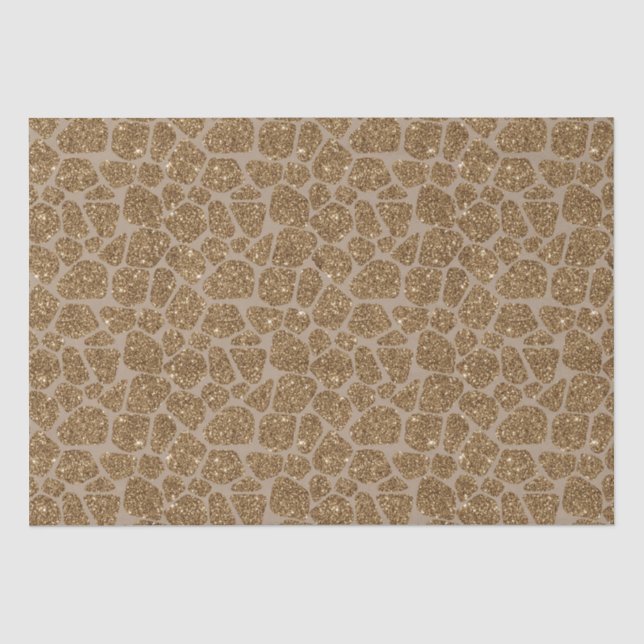 Papier Mousseline Parties scintillant d'or - Impression de girafe (Recto)