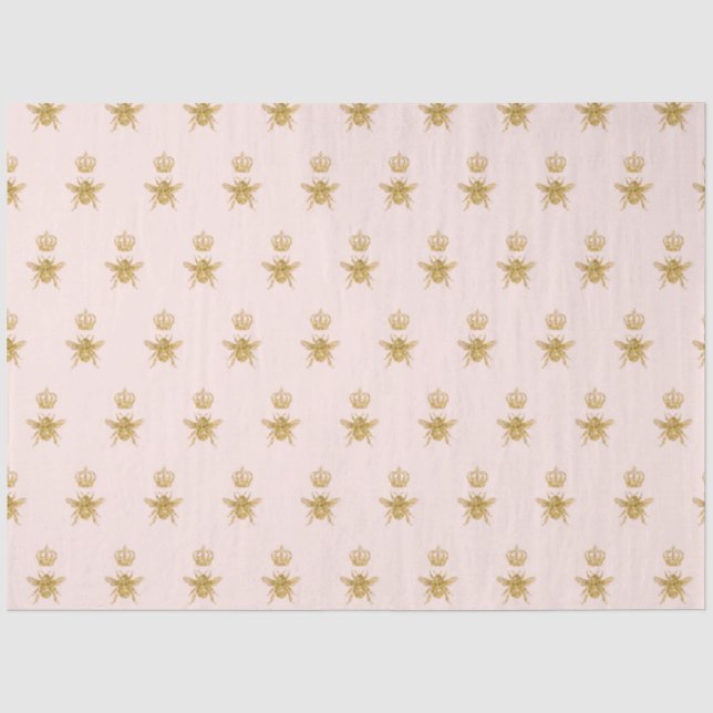 Papier Mousseline Parties scintillant d'or Reine d'abeille Couronne  (Recto)