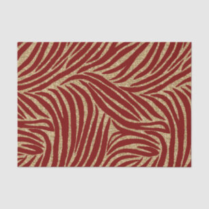 Papier Mousseline Parties scintillant d'or rouge Zebra Anniversaire