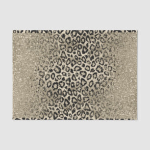 Papier Mousseline Parties scintillant d'or sur Ombre Leopard Arrière