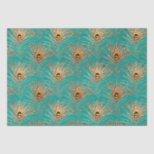 Papier Mousseline Parties scintillant élégante Peacock Feathers Moti