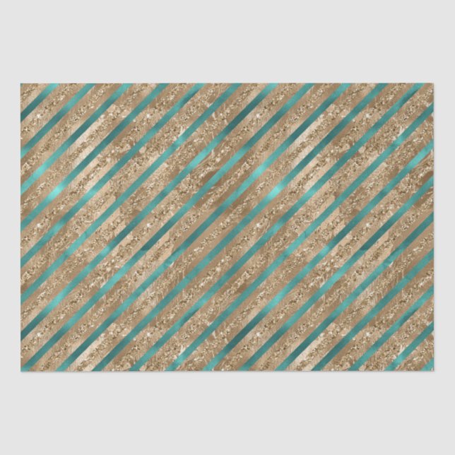 Papier Mousseline Parties scintillant Emerald Gold Green (Recto)