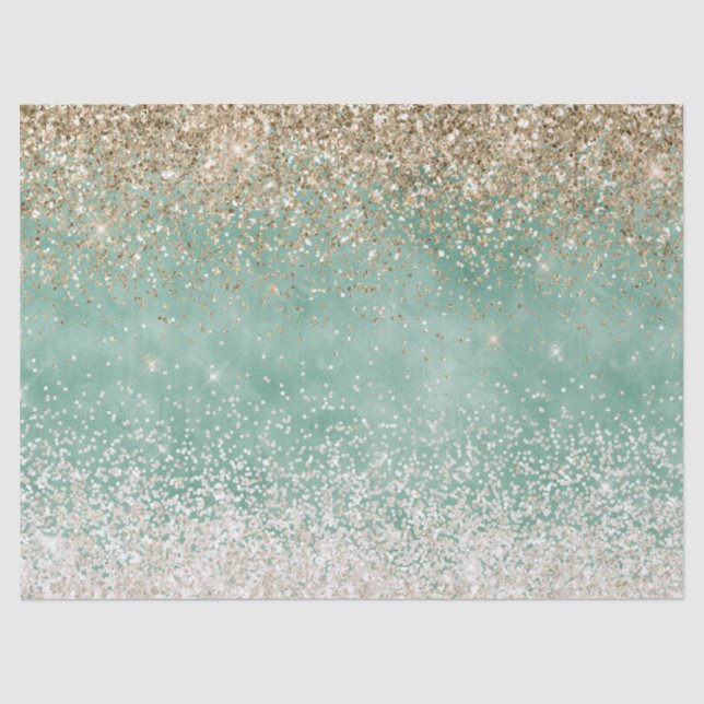 Papier Mousseline Parties scintillant étincelle en or glam blanc (Recto)