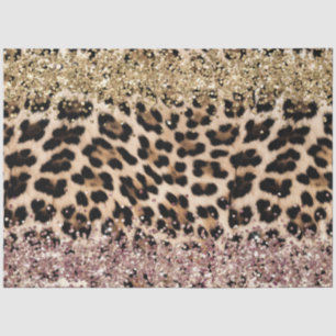 Papier Mousseline Parties scintillant Leopard Gold Rose