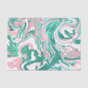 Papier Mousseline Parties scintillant moderne blanche rose Turquoise