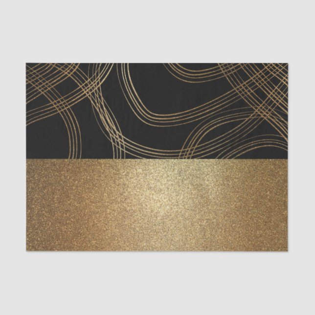 Papier Mousseline Parties scintillant Noir et Bronze Moderne Luxe Gl (Recto)