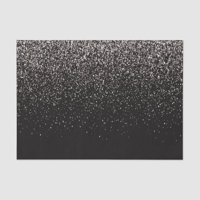 Papier Mousseline Parties scintillant noire et argent (Recto)