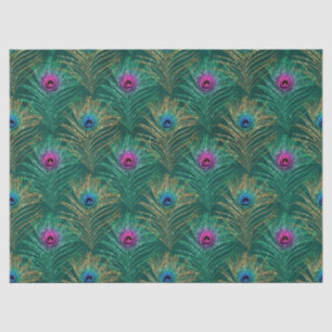 Papier Mousseline Parties scintillant Peacock Feather Series Design