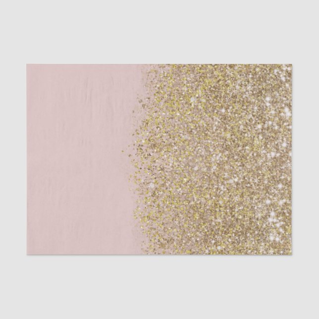 Papier Mousseline Parties scintillant rose et or moderne tendance Gl (Recto)