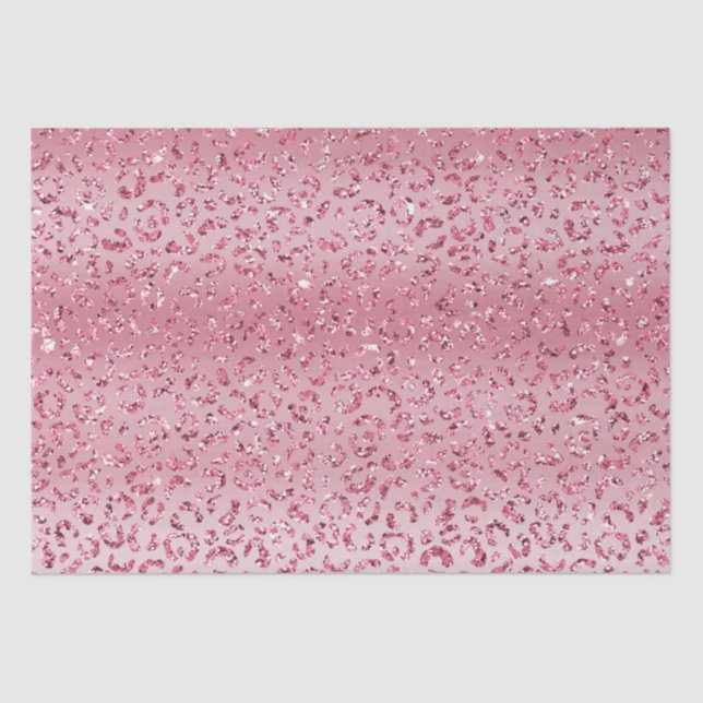 Papier Mousseline Parties scintillant rose Leopard Ombre (Recto)