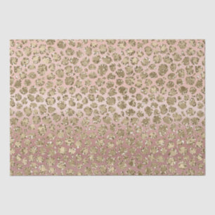 Papier Mousseline Parties scintillant rose or glam Leopard
