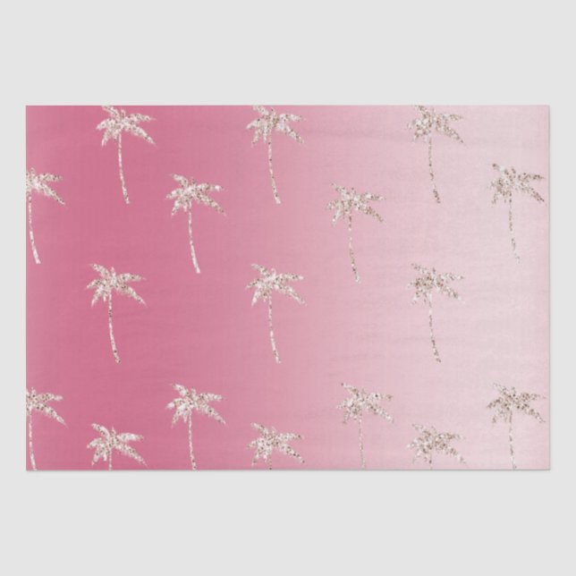 Papier Mousseline Parties scintillant rose pâle Palmiers Ombre (Recto)